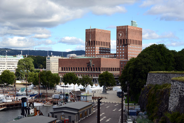 Oslo City Hall from Akershus Festning