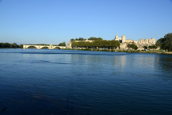 Avignon from the Pont Edouard Daladier, Rhône River