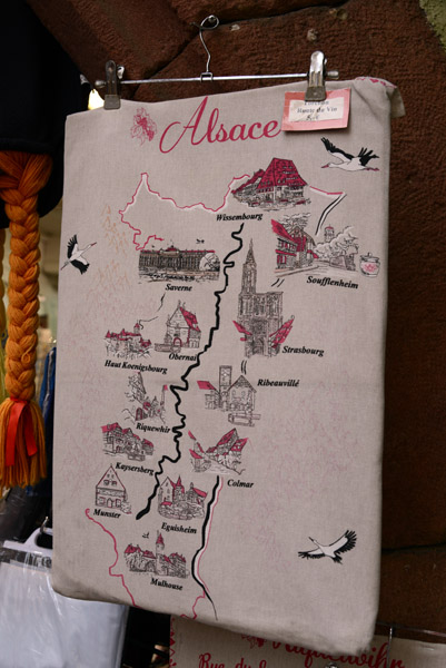 Alsace Route du Vin printed on a tea towel