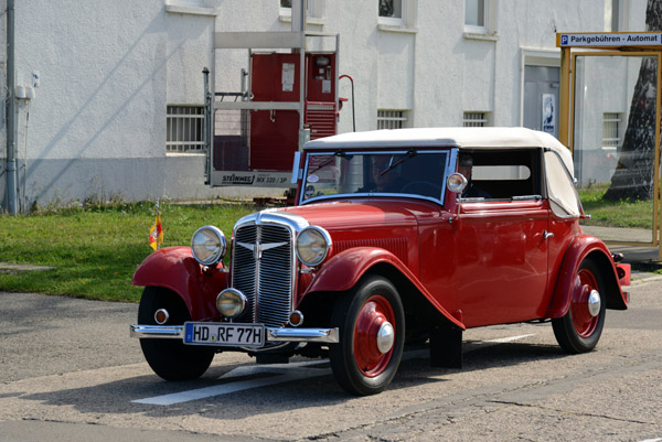 Classic car in the parking lot at the Technik Museum Speyer