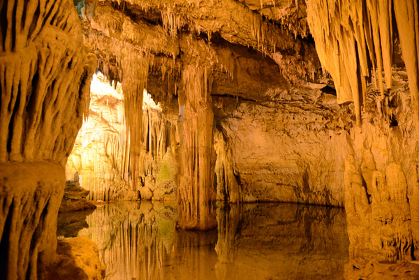 Reflections in the calm water of Naptune's Grotto