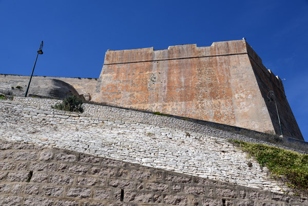 Looking up at the fortifications of Bonifacio from the Lower Town