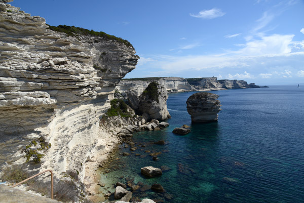 Limestone cliffs of southern Corsica looking east from Bonifacio