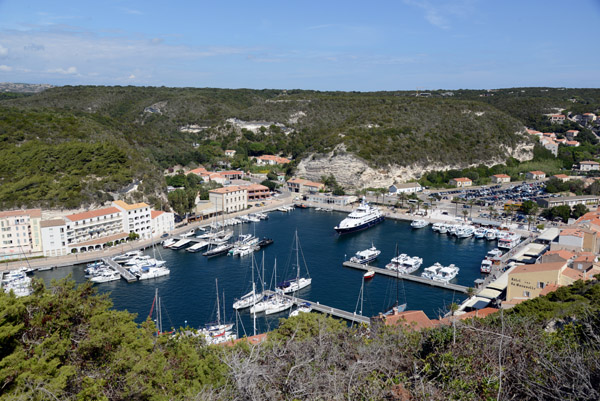 The well-protected harbor of Bonifacio