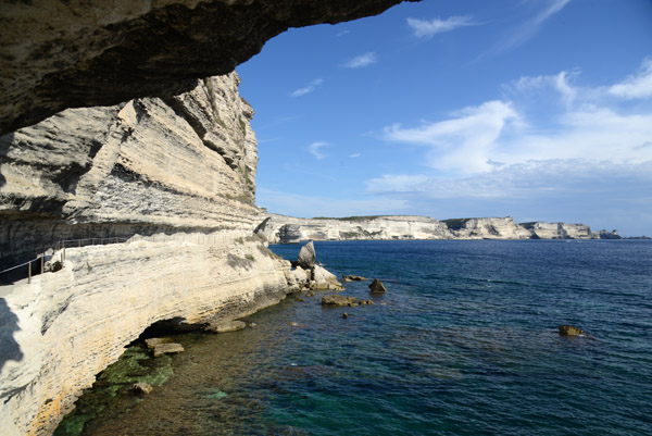 Bonifacio from Sea Level at the base of the Staircase of the King of Aragon