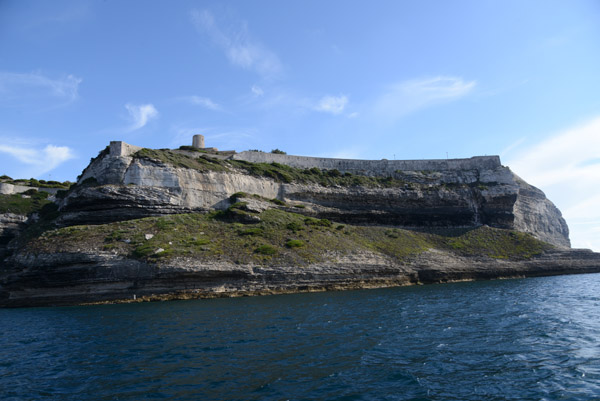 Sailing out of Bonifacio Harbor on a boat tour of the cliffs and caves