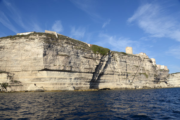 Near vertical cliffs on the south side of Bonifacio