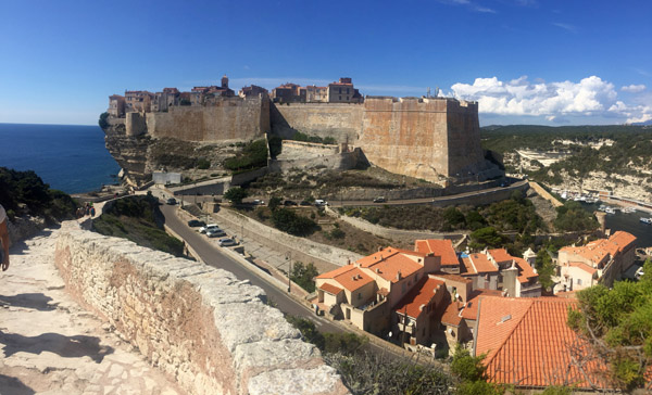 Upper Town of Bonifacio from the cliffs to the east