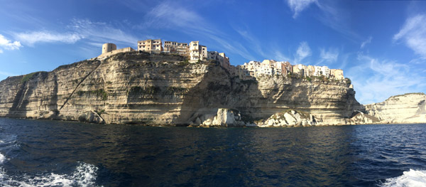Panorama of Bonifacio from the Mediterranean Sea