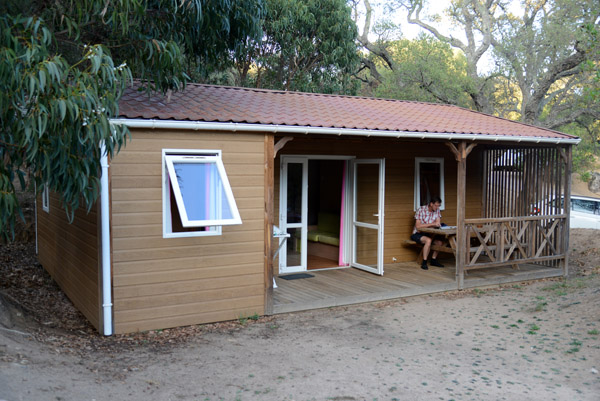 We had a tough time booking accommodation last minute so ended up with a cabin at Camping La Vetta in Porto-Vecchio