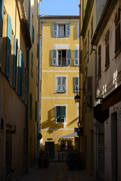 Narrow streets in the old town around Maison Bonaparte, Ajaccio