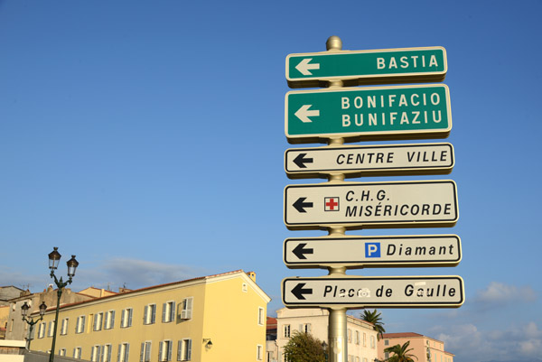 Directional signs, Ajaccio