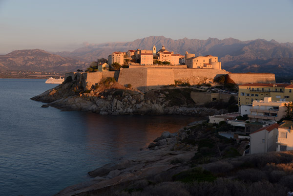 Citadel of Calvi at sunset from Punta San Francesco