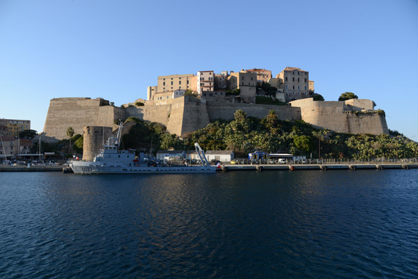 Citadel of Calvi from the tour boat in the harbor
