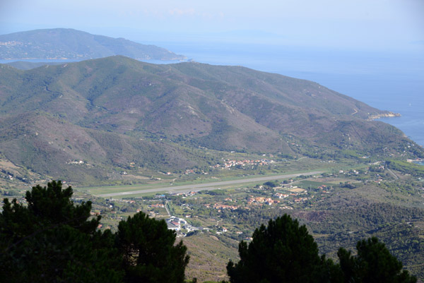 The runway of Elba's Marina di Campo Airport