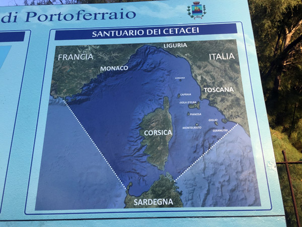 Map of the Franco-Italian Cetacean Sanctuary