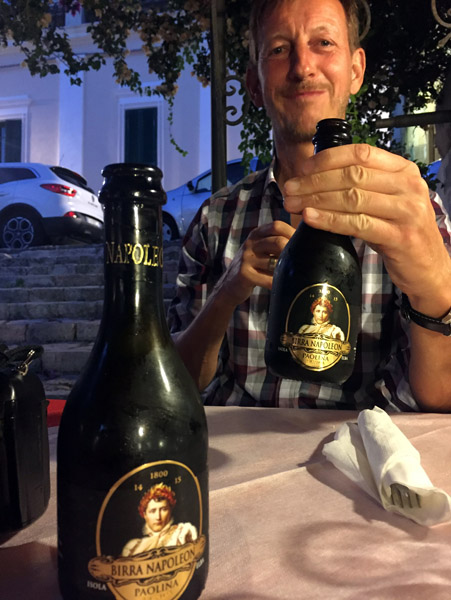 Enjoying Birra Napoleon, Elba