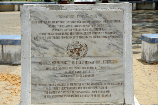 UN monument dedicated on the independence of East Timor in 2002