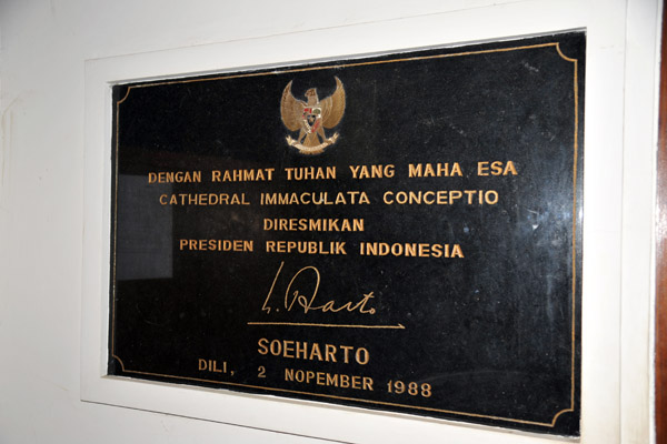 Indonesian President Soeharto inaugurated the new Cathedral of Dili on 2 Nov 1988