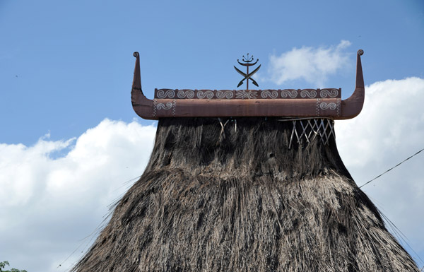 Thatched roof of a traditional Timorese building