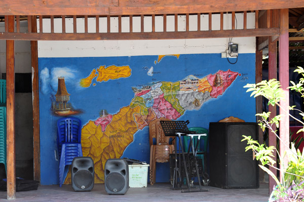 Seaside club with map of Timor, Mangrove Beach