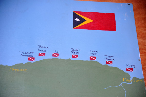 Dive sites along the coast to the east of Dili, Timor-Leste