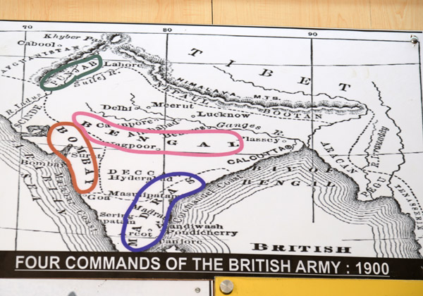 The divisions of the British Army in India, 1900