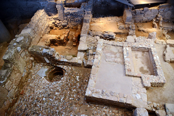 Ruins beneath the entrance to the Acropolis Museum