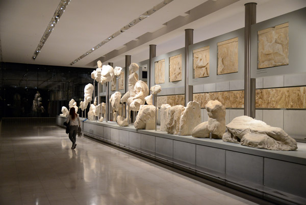 Sculptural remains of the west pediment of the Parthenon, the struggle between Athena and Poseidon for Attica