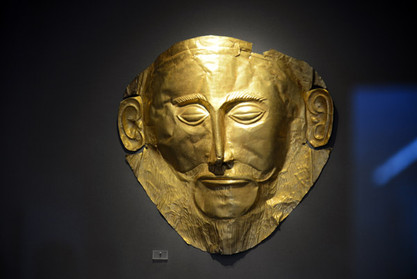Gold death mask, Mycenae Grave IV, 16th C. BC