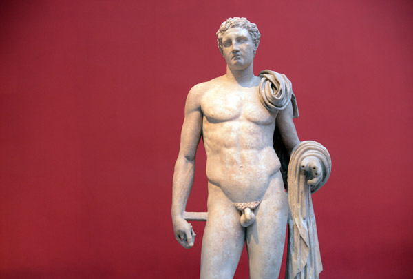 Hermes of Aigion, pentelic marble of the Augustan period inspired by Lysippean originals, 4th C BC