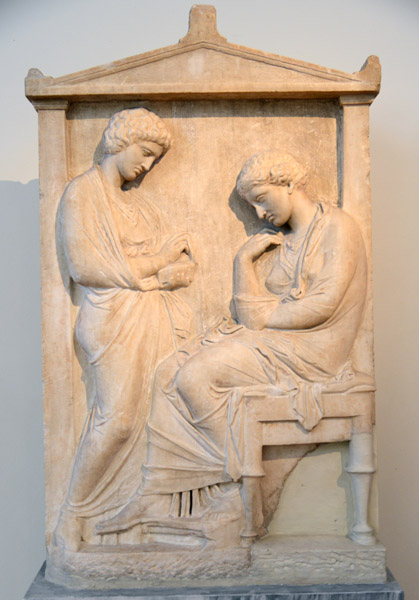 Grave stele, Pentelic marble, Piraeus, 4th C. BC