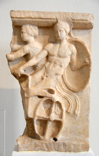 Votive relief, Pentelic marble, Oropos, 5th C. BC
