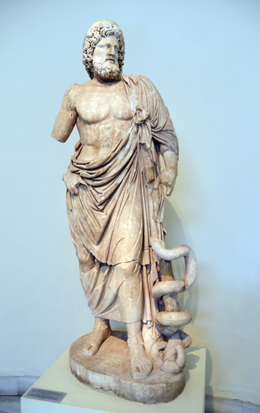 Asklepios, Pentelic marble, Epidauros, ca 160 AD