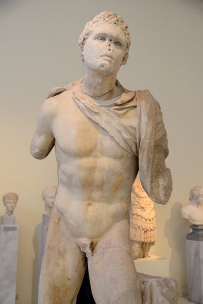 Statue of a youth wearing a chlamys, Pentelic marble, Athens, ca 140 AD