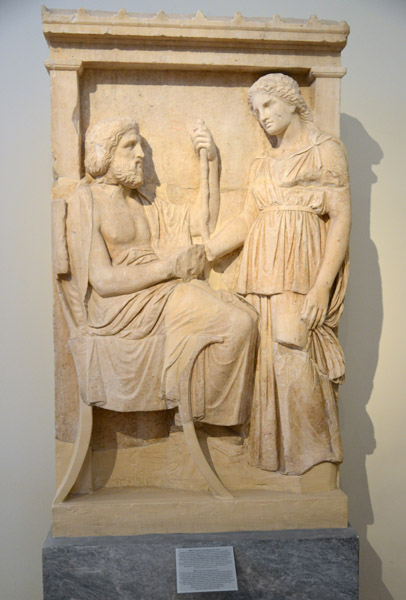 Grave stele, Pentelic marble, Athens, 4th C. BC