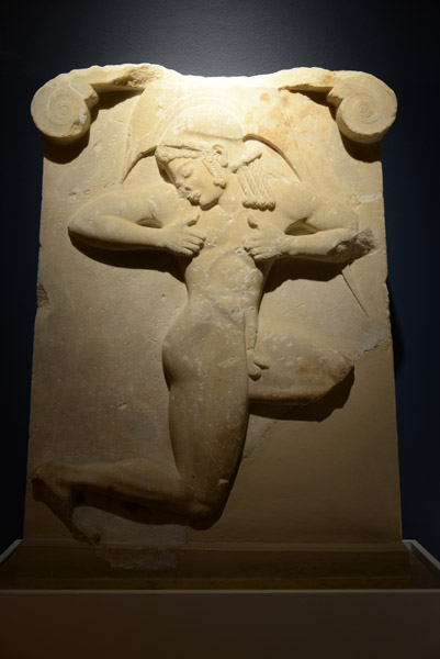 Relief with representation of a hoplitodromos from the Thesion, 520-510 BC