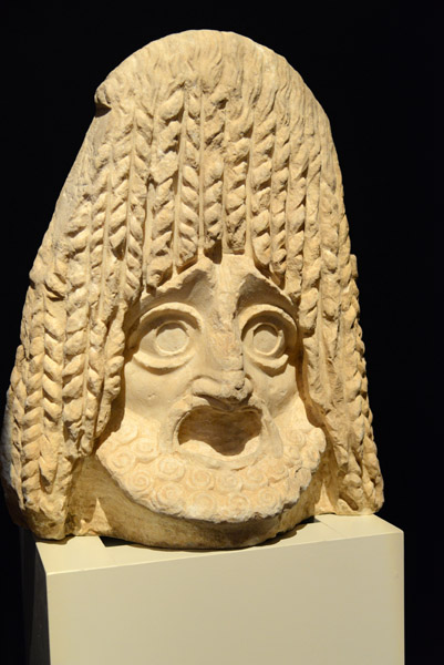 Marble theatrical mask from the Sacred Way, 50BC-50AD