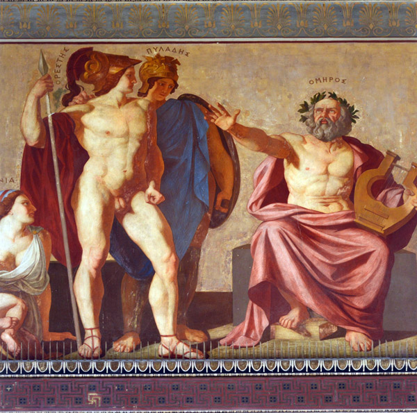 Homer with Orestes and Pylades, a mythological male couple in Ancient Greece
