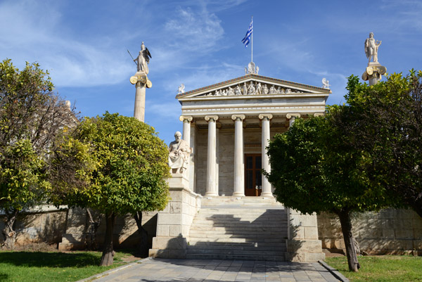 The rebuilding of Academy of Athens began in 1859 and completed in 1887