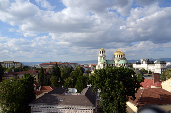 View of the Aleksandar Nevski Cathedral from the Hotel Sense Rooftop Bar