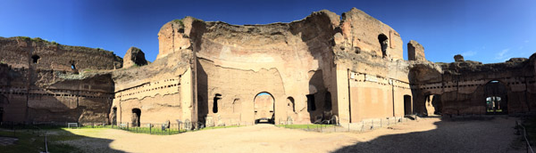 Panorama of the ruins of the Baths of Caracalla, in operation ca 216-530AD