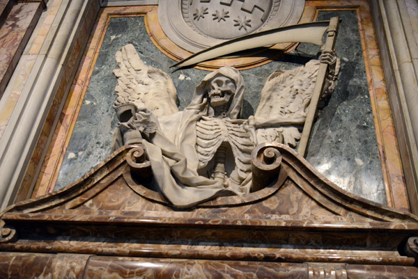 Tomb of the Cardinal Cinzio Aldobrandini (1551-1610) with Death - the Grim Reaper - St. Peter in Chains