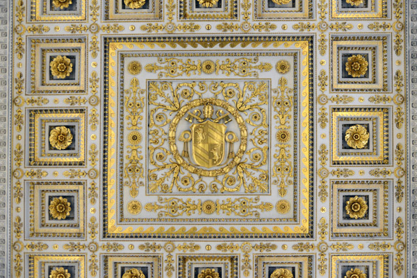 Ceiling with coat of arms of Pope Pius IX (1846-1878)