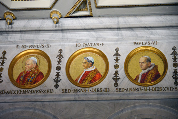 Mosaics of the 20th Century Popes - Paul VI, John Paul I, John Paul II