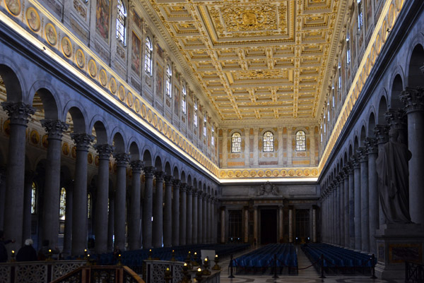 Nave of the Basilica of St. Paul Outside the Walls seen from near the Altar