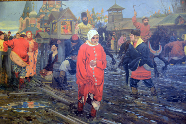 Andrei Ryabushkin, Seventeenth-Century Street on a Public Holiday, 1895