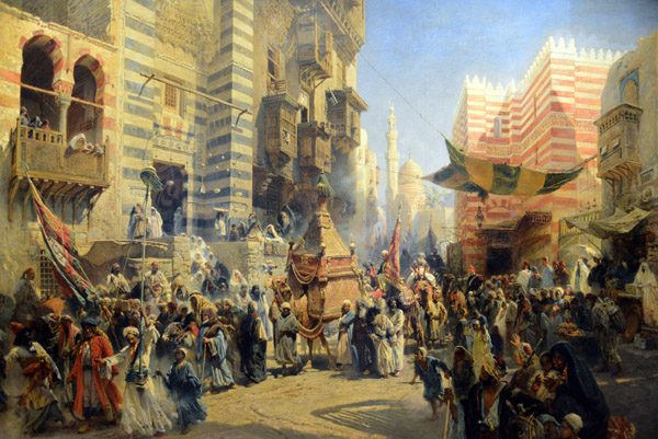 Konstantin Makovsky, Removal of sacred carpet in Cairo, 1876