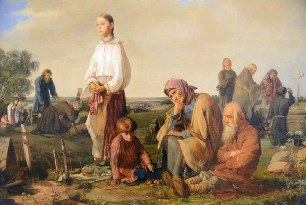 Alexei Korzukhin, Funeral Feast at a Cemetery, 1865