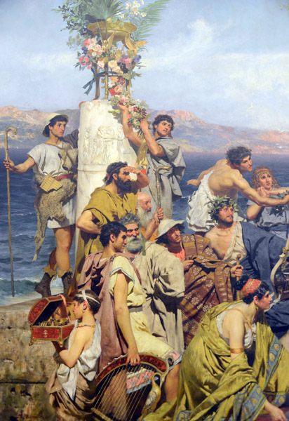 Henryk Siemiradzki, detail of Phrine at the Festival of Poseidon at the Eleusinia, 1889